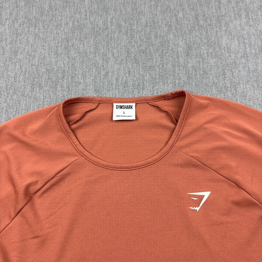 Gymshark Crop Top Womens‎ Large Orange Training Long Sleeve Workout Gym Athletic - Picture 2 of 9